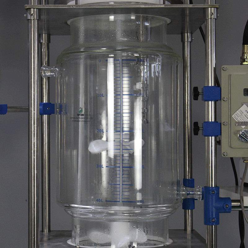 Plant Extraction Borosilicate Glass Reactor , Double Jacketed Glass Reactor High Safety